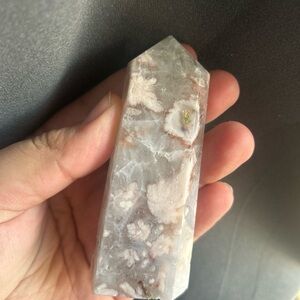 Crystal Quartz Tower with Flower agate Inclusions